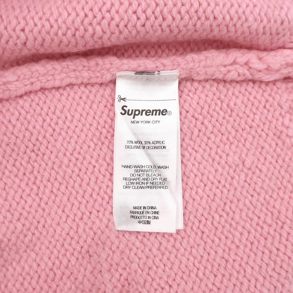 Supreme Flocked Logo Sweater Red