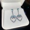 European and American geometric color flower zircon fringed earrings, stud earrings, exquisite luxury earrings, women