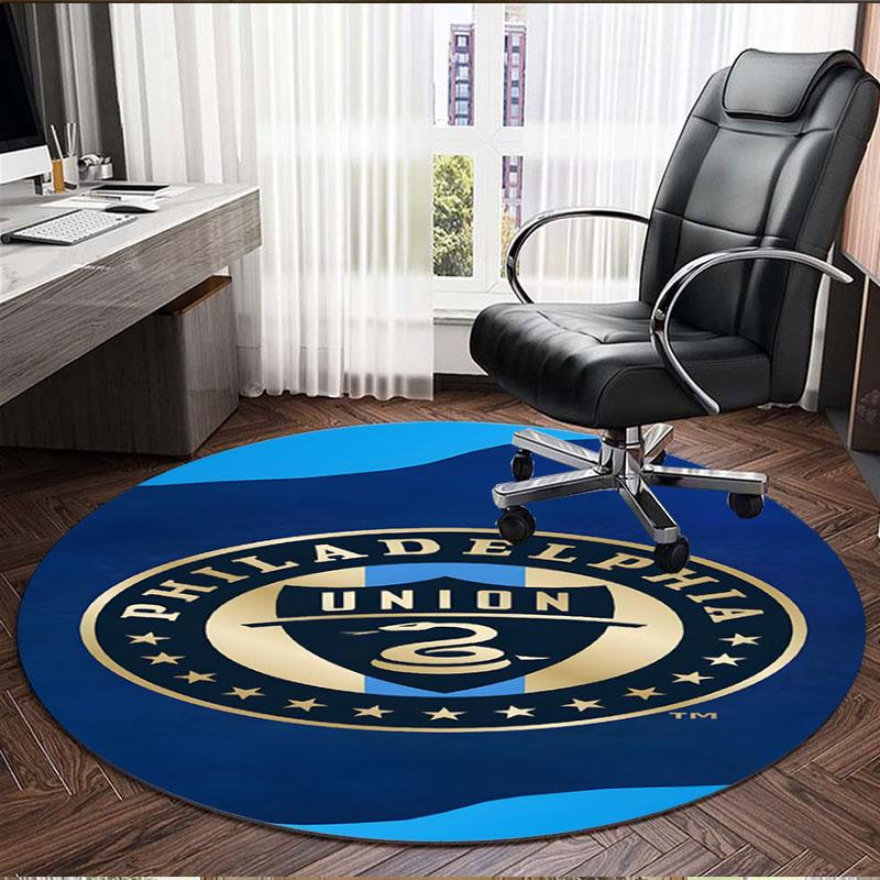 Philips Sports Union Print Round Rug, Washable Floor Carpet, For Entryway Dorm Laundry Room Office Study, Home Decor Birthday Christmas Gift