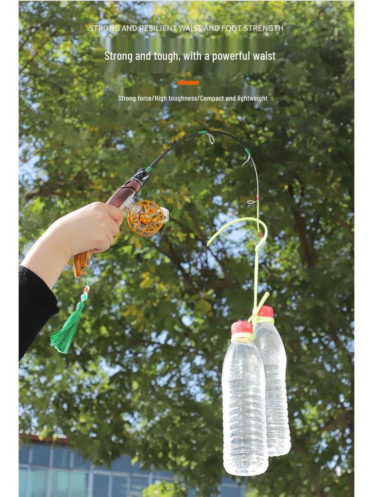 Ice Fishing Rod Set 2023: Winter Carbon Rod with Round and Flat Tips, Mini Size, Straight Handle