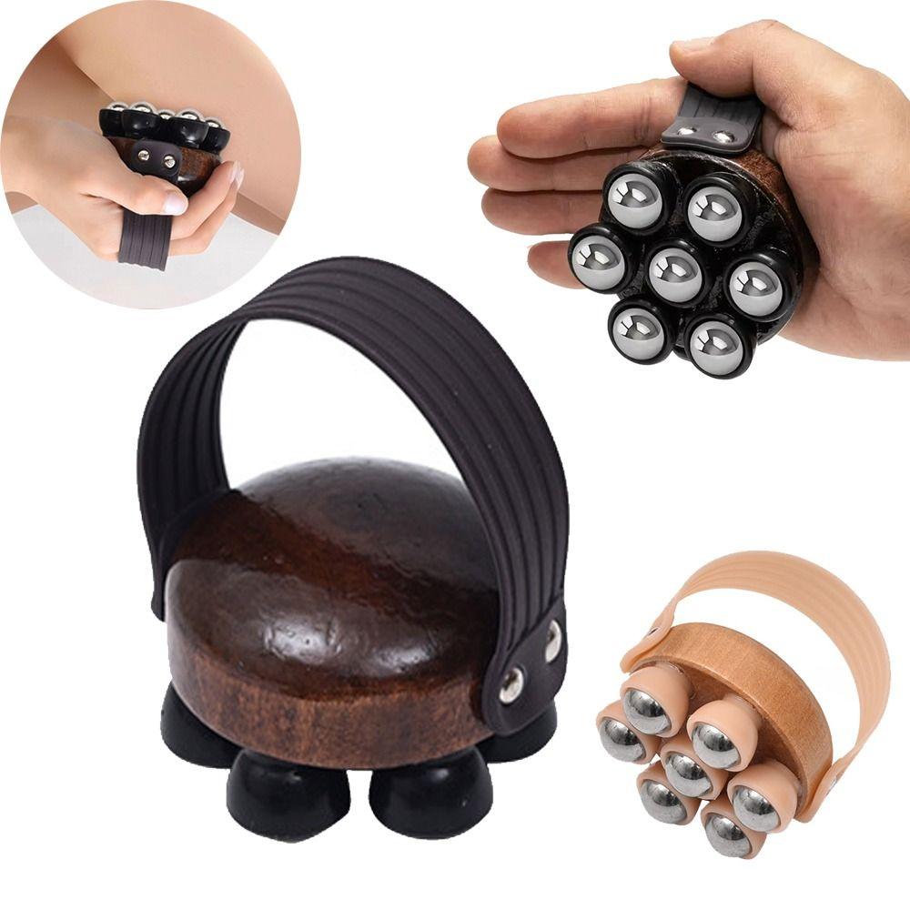Ergonomic Handle Handheld Massage Tool Wooden Material Manual Body Roller Home Use