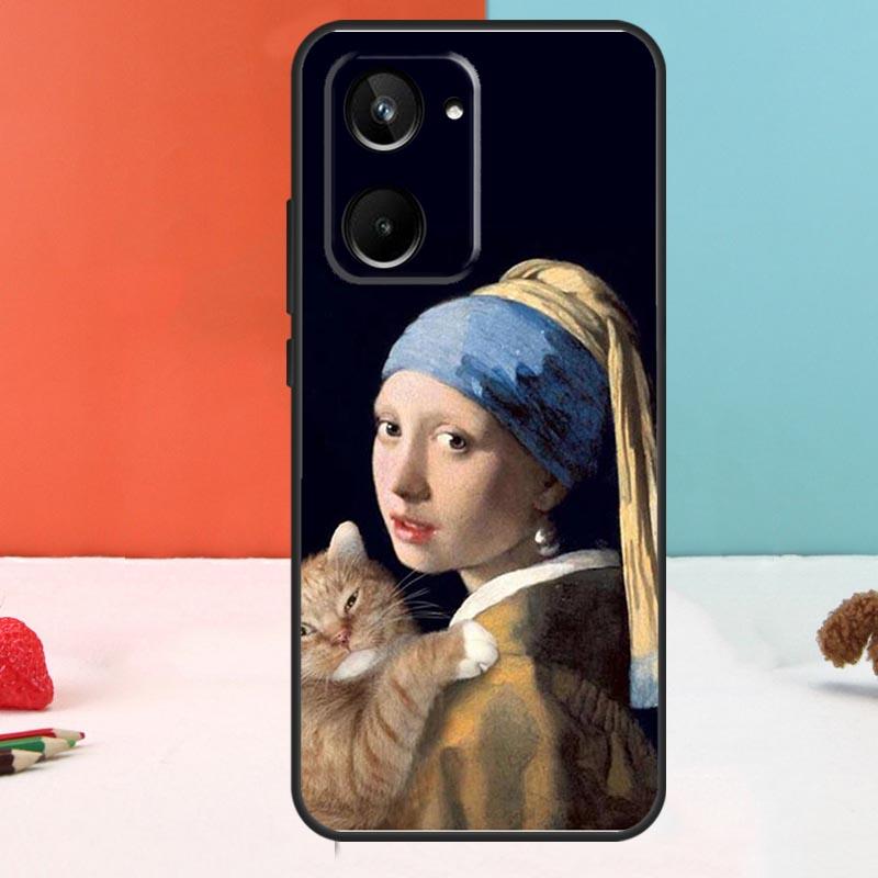 Funny Cat Art Aesthetics For Realme 15 14 10 11 12 13 Pro Plus C67 C65 C63 C61 C35 C55 C53 C51 C71 C75 GT7 Pro Case