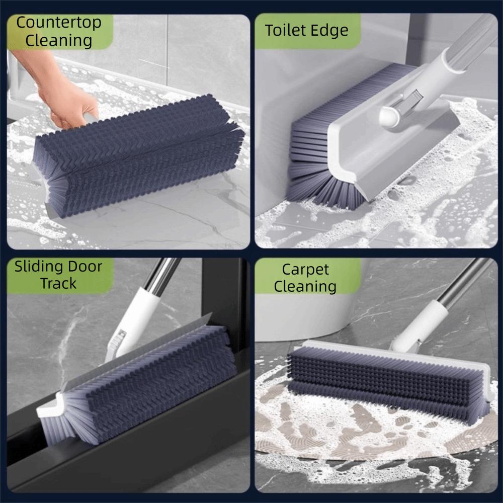 V-Shaped Bristles Cleaning Brush 5 in 1 Squeegee Brush Multi-functional Floor Scrub Brush Bathroom