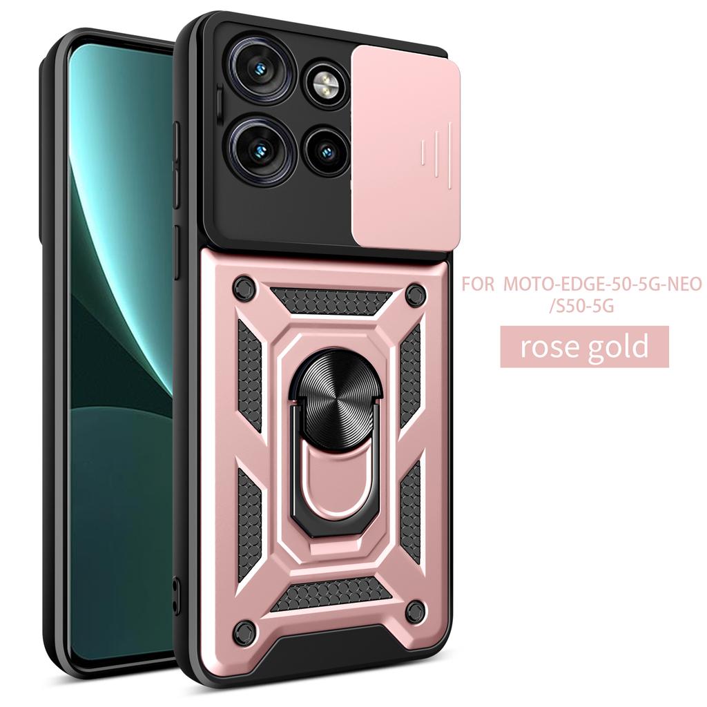 For Motorola Edge 50 Case Moto Edge 50 Pro 50 Ultra 50 Neo Magnetic Ring Holder Armor Phone Case Slide Camera Protect Back Cover