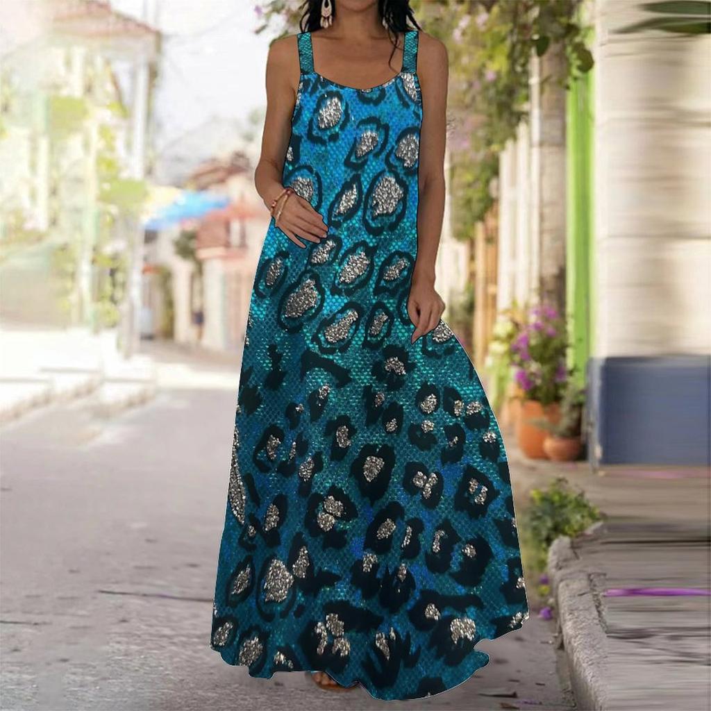 Women's Slip Dress Maxi Long Dress Tie Dye Gradient Print Stitching Print Dress Spring & Summer Leisure Vacation
