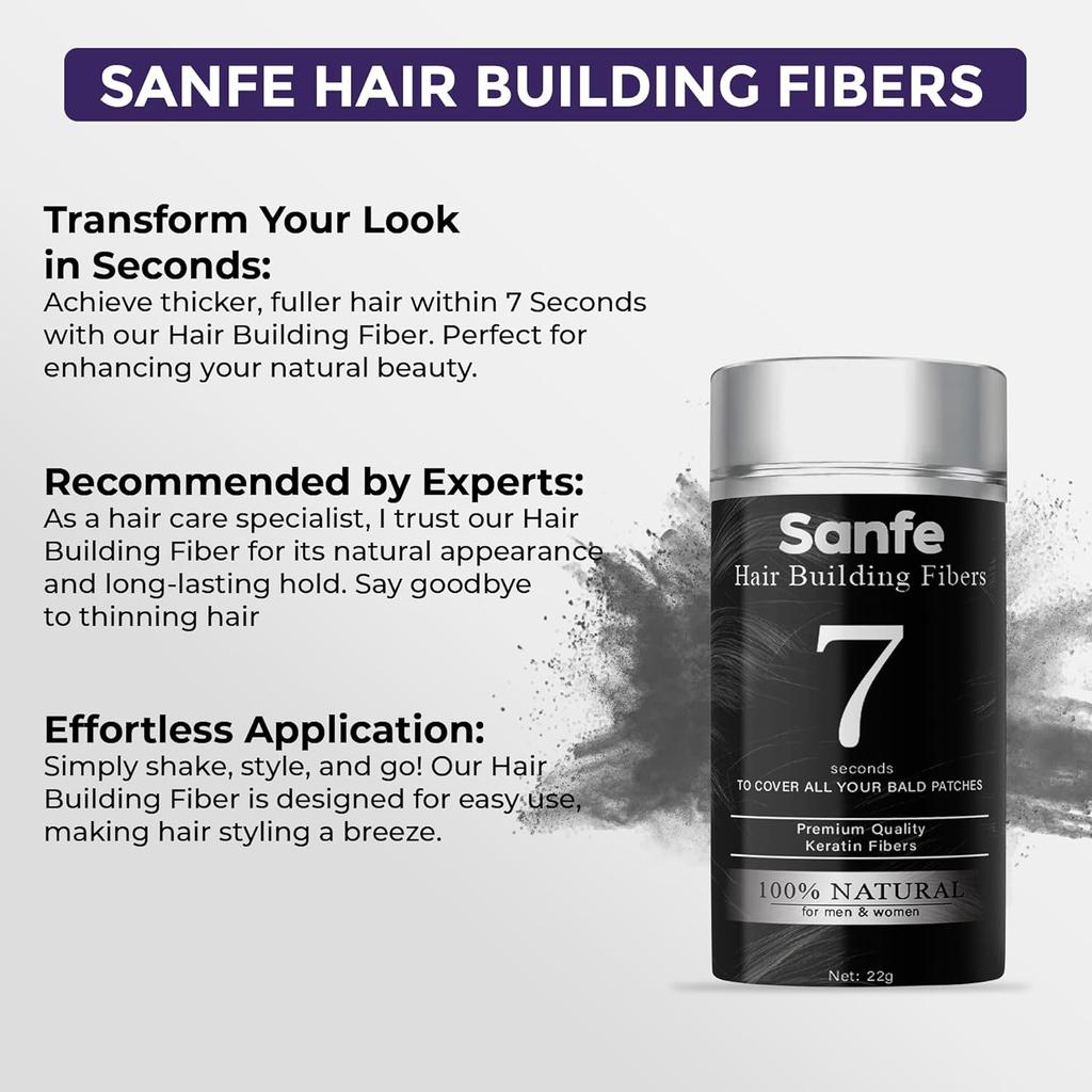 Instant Bald Spot Covering Fibers (22g) | For Fine and Thinning Hair for an Instantly Thicker & Fuller Look - Best Value & Superior Formula | Black