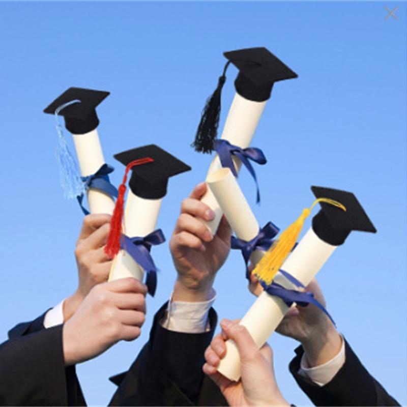 Pack of 10 Felt Bottle Hat Wine Bottle Hat Cover Felt Texture Perfect for Graduation Birthdays and Holiday Parties