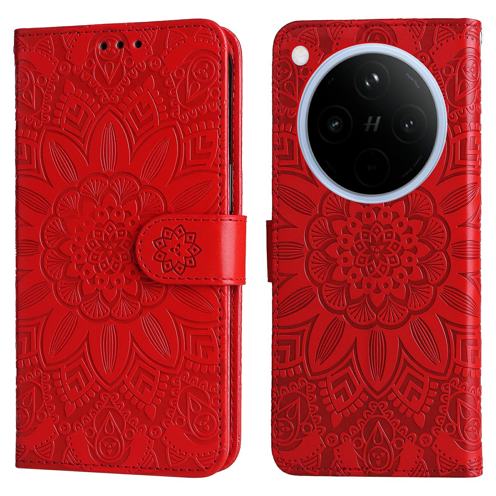 For Oppo Find X8 5G Case Sunflower Imprint Leather Wallet Phone Cover A