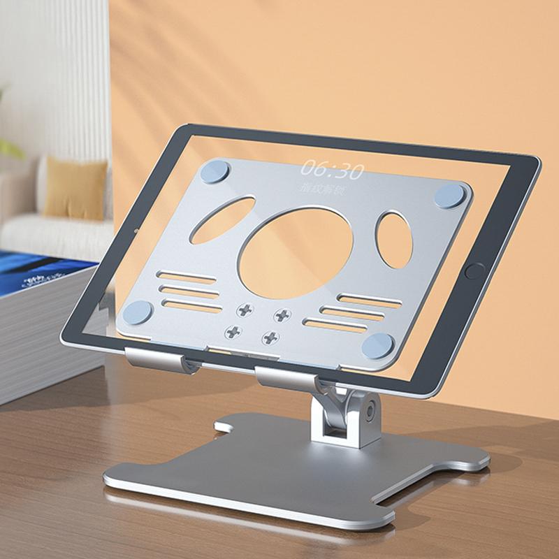 Aluminum Alloy Desktop Mobile Phone Stand Foldable iPad Tablet Support Cell Phone Desk Bracket Lazy Holder For Smartphone Mount 380-white