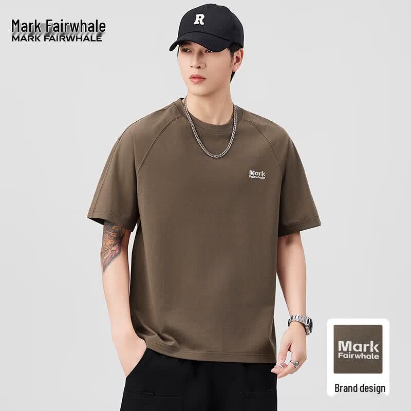 Mark Fairwhale Men s Ice Silk Solid Round Neck Loose Fit T-Shirt 2XL