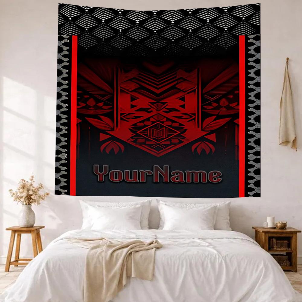 Ethnic Tribal Patterns Custom Your Name Wall Decor Tapestry Art For Pet Memorial Birthdaywedding Party Backdrop Family Gift