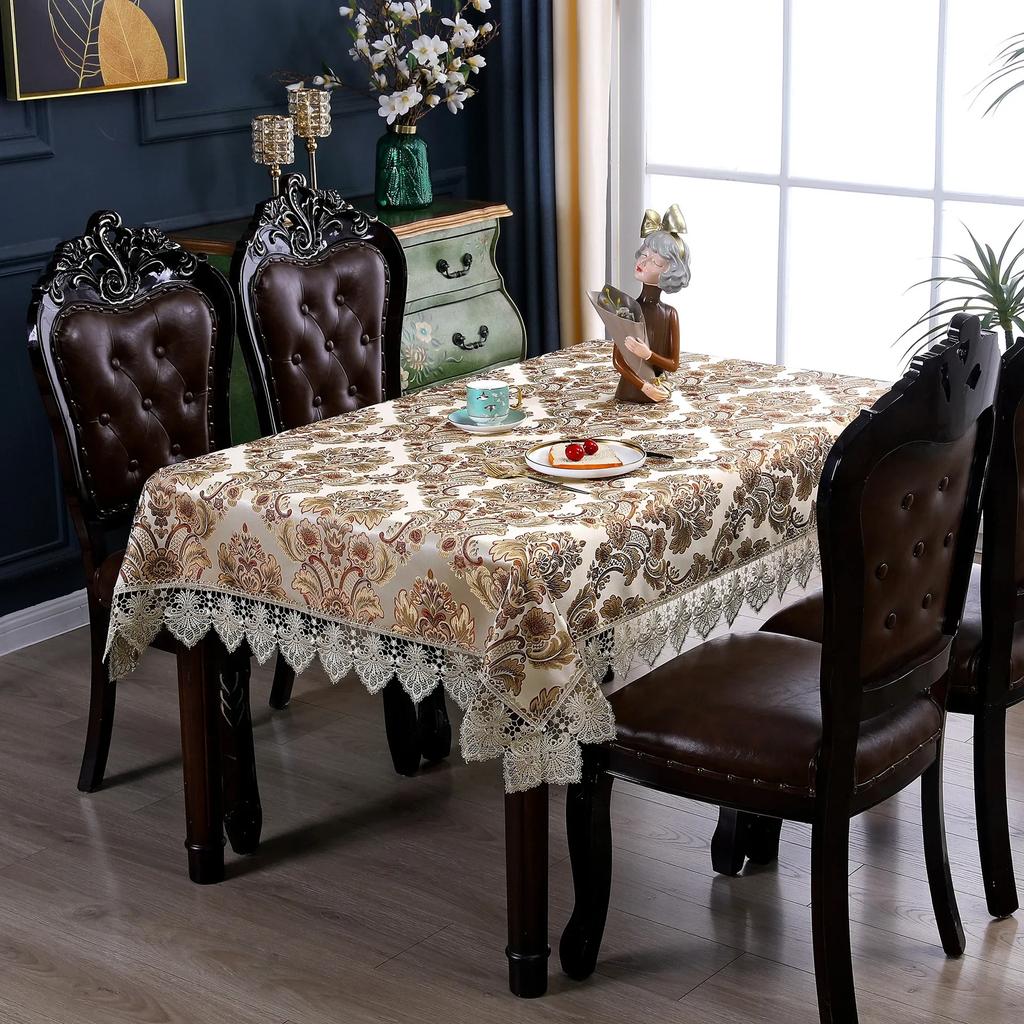 European Style Anti-slip Anti-dust Tablecloth Tablecloth Embroidery Jacquard High-end Retro Home Home Dining Table Tablecloth