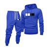 Men's Printed Hooded Sweatshirt And Sweatpants Casual Sports Suit