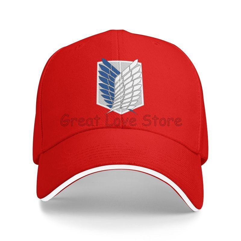 Attack On Titan Logo Print Sandwich Baseball Caps Wings of Freedom Mikasa Snapback Hats Daily Bucket Cap Unisex Adjustable Hat