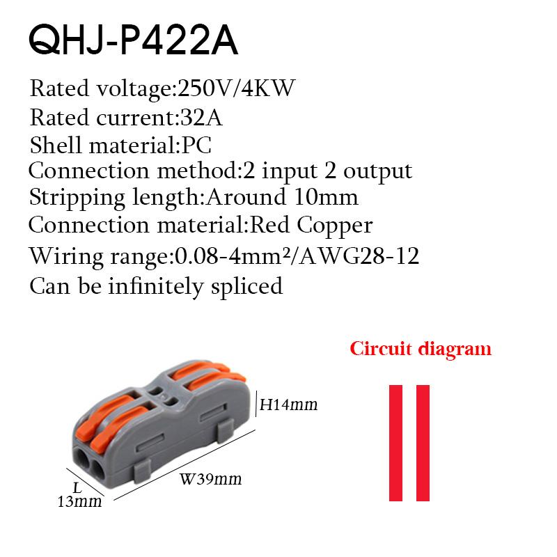 50PCS Wire Connectors Mini T Rail Fast Universal Compact Conductor Wiring Cable Electrical Connector Push-in Butt Terminal Block