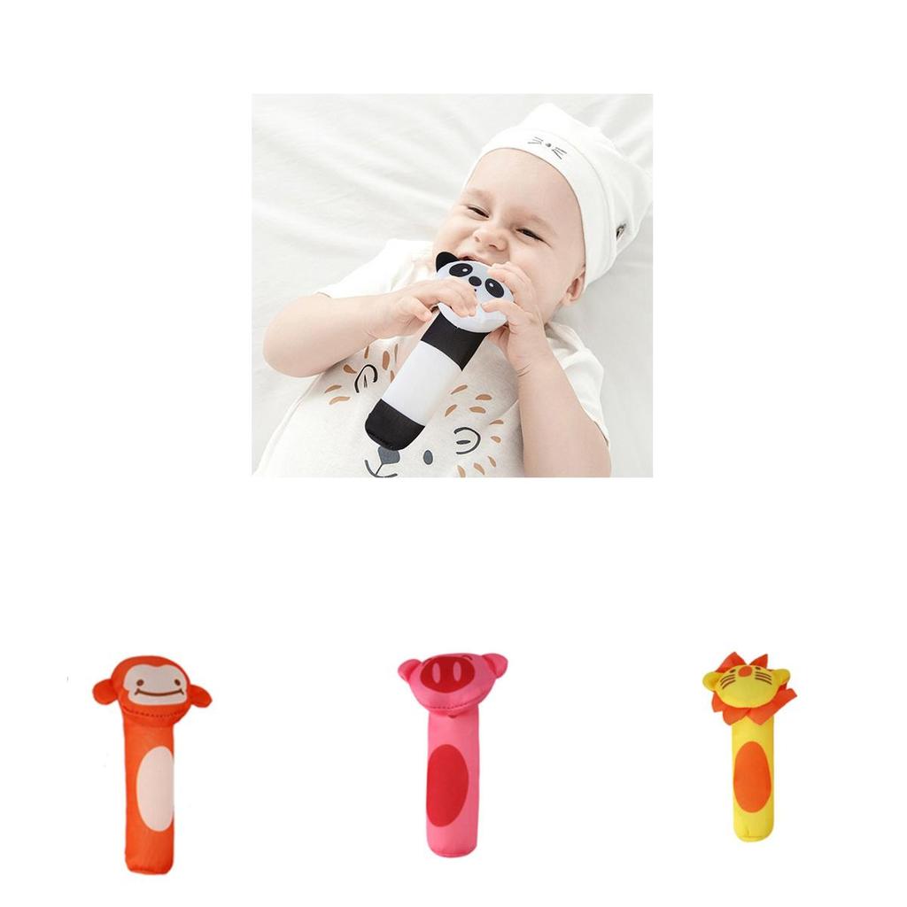 Cute Animal Bell Rattle Plush Toy For Soothing And Visual Development Of Newborns