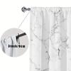 2PCS White Marble Print Curtains, Grey Vein Texture Modern Minimalist Window Drapes for Bedroom Living Room Decor