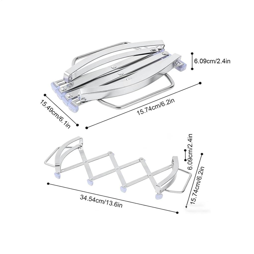 Stainless Steel Expanding Pot Holder Mat Heat Resistant Trivet NonSlip Contracting Expanding Design for Multiple Pans Easy Clean
