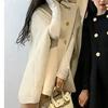 Women's Autumn Winter British Style Woolen Coat Loose Cowl Neck Wrap Shoulder Top Korean Version Casual Fashion Outerwear
