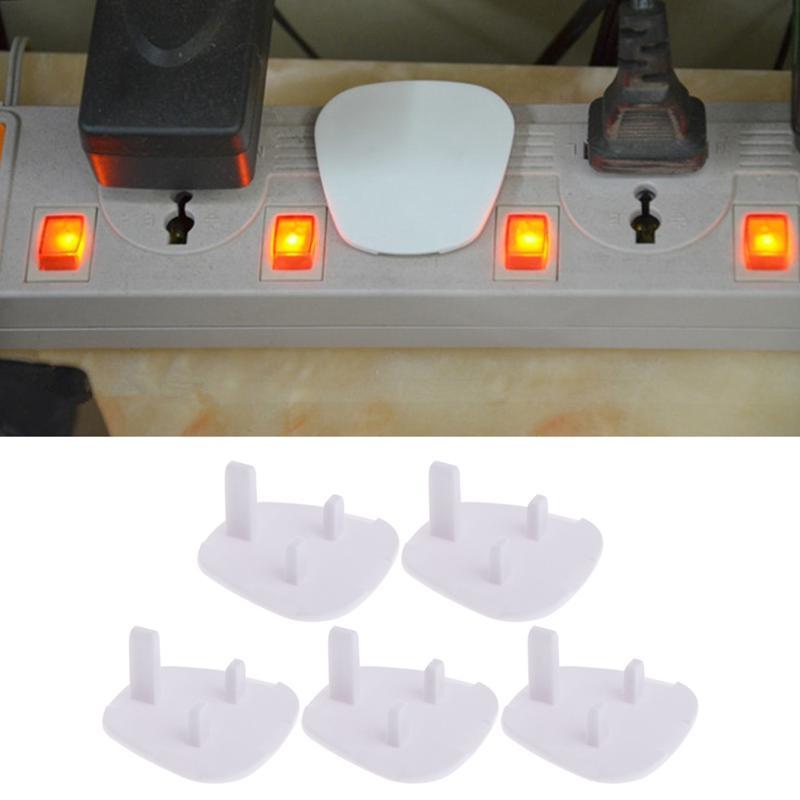 5Pcs UK Power Socket Outlet Mains Plug Cover Baby Child Safety Protector Guard