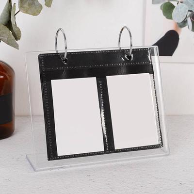 Acrylic L Shape Photo Display Stand with 17 Sheet Folders for Family Images