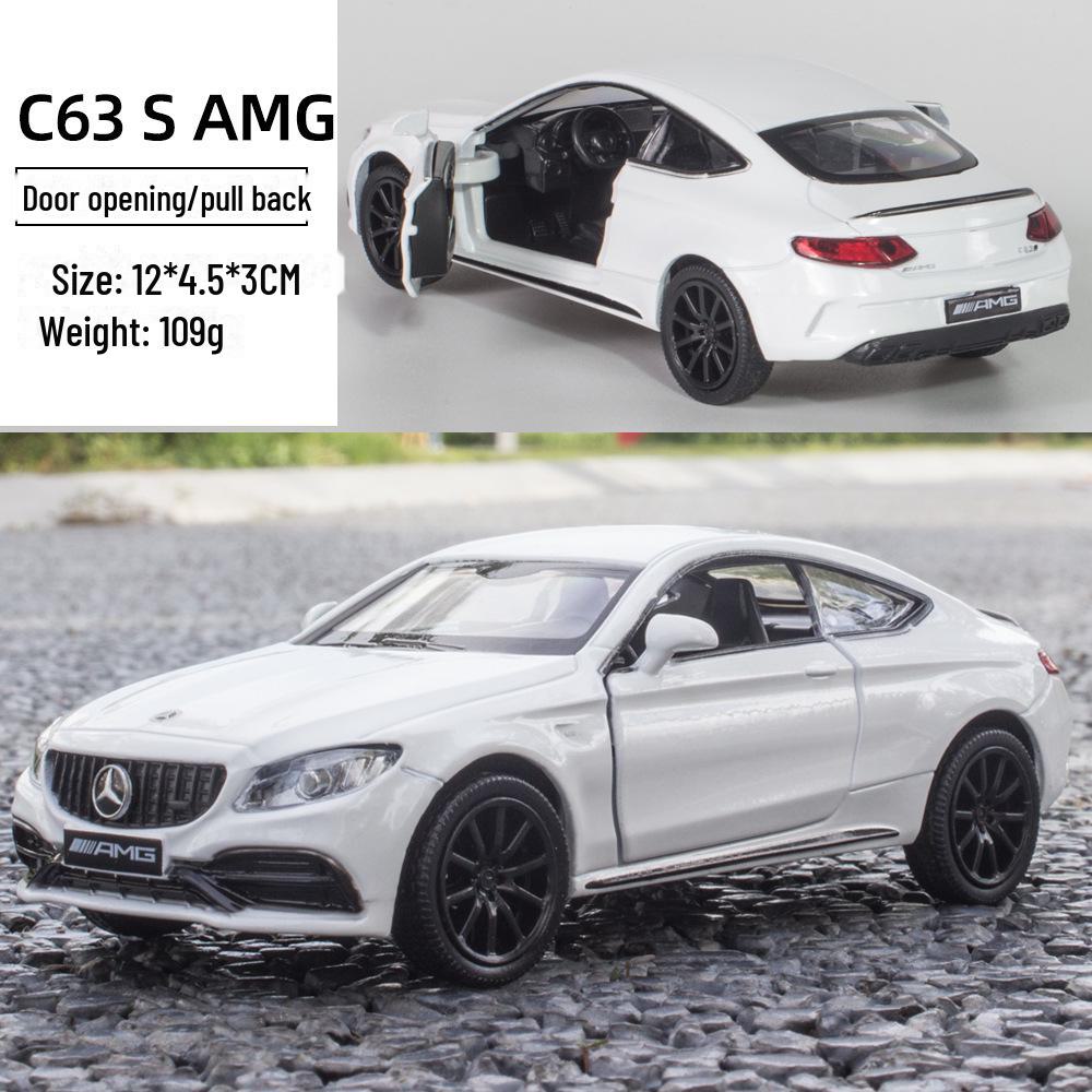 

1:36 Металлическая игрушечная машинка Mercedes-Benz с откидными дверями для детей - Ювелирное украшение Mercedes-Benz C63SAMG белый