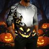 Men's Casual Raglan Three-Quarter Sleeve Shirt Halloween Print