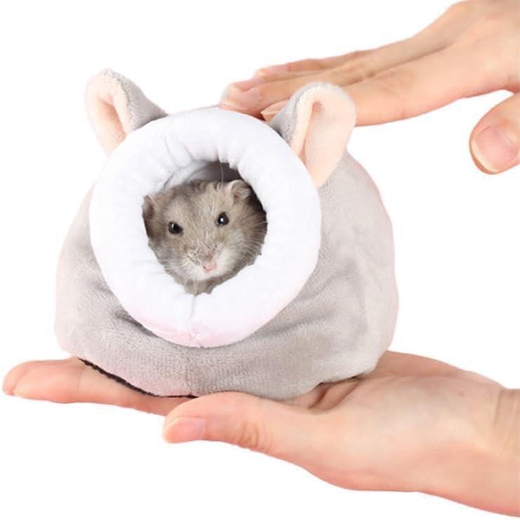 Hamster Bed House Cushion House Boa Warm Fluffy (Gray)