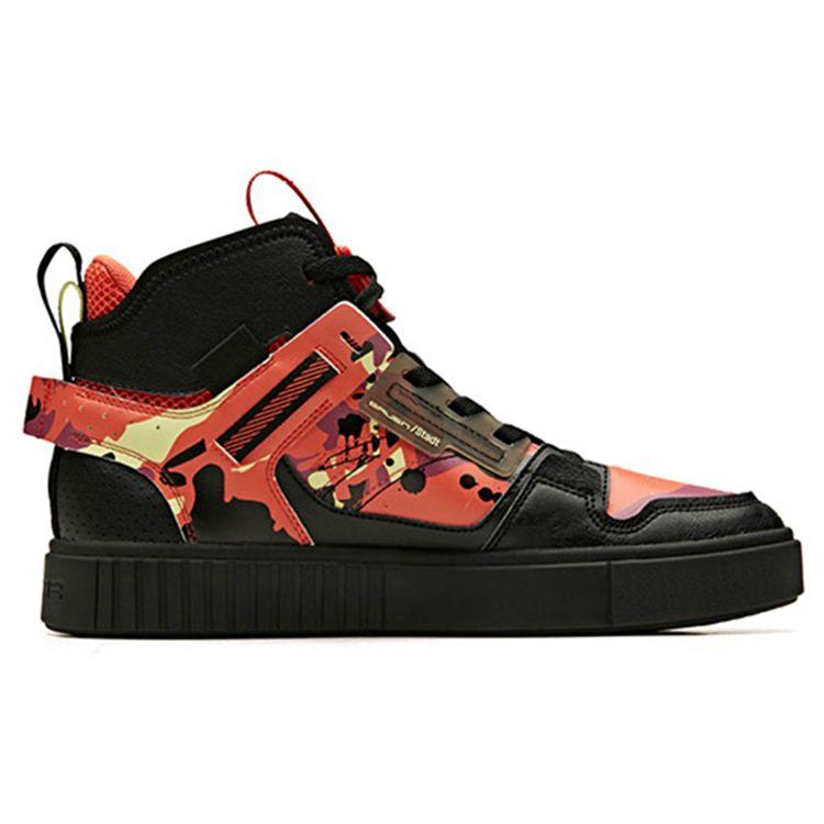 Anta Anti-Slip Lightweight High-Top Skate Shoes Men Sneakers Black Red Camouflage 91948062-11