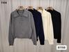 1116 autumn and winter Korean version polo collar button design loose versatile core-spun yarn knitted sweater backing sweater