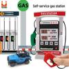 Kids Playhouse Educational Gas Station Toy with Alloy Car Set