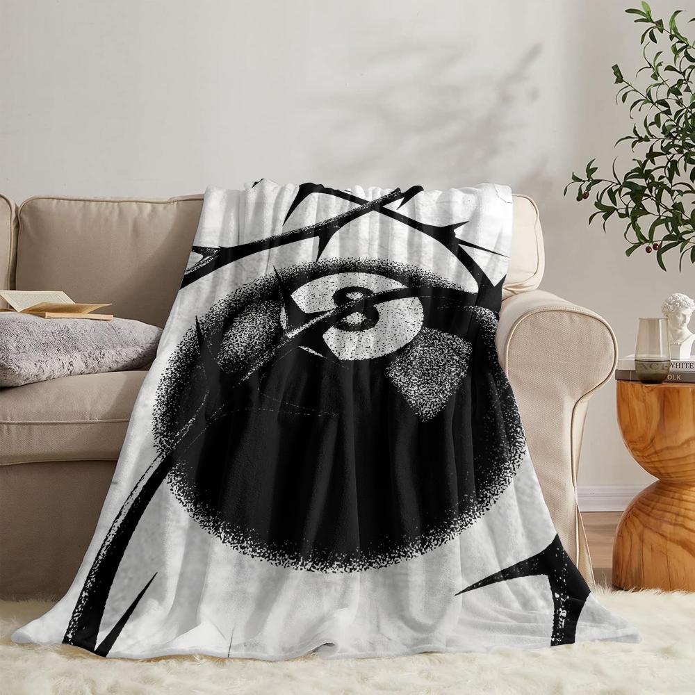 GUOYU Blanket Dice Black BALL Poker Throw Soft Flannel Throw Summer Blanket Lightweight Cozy Nap Blanket For Sofa Bed Travel