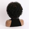 Peluca Corta Rizada para Mujer con Flequillo Lateral Esponjosa Aspecto Natural Cabello Resistente al Calor