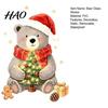 Holiday Glass Decals for Windows Christmas Bear Static Window Clings, Cute Decals, Waterproof PVC Durable Winter Stickers Home Store Doors And