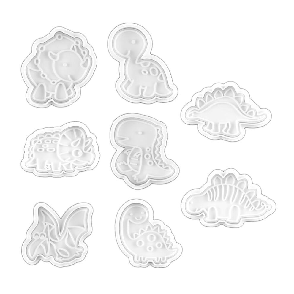 24 Pcs Dinosaur Shape Biscuit Cutter Plunger Cutter