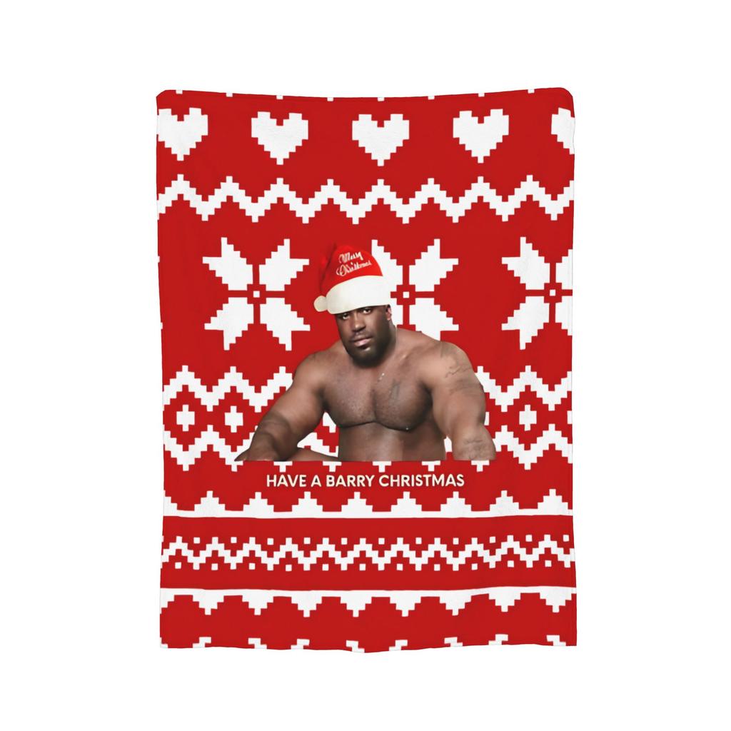 Funny Barry Wood Meme Christmas  Blanket Multiple Sizes Warm Cozy Fluffy  Throw Blankets for Couch Sofa and Bed
