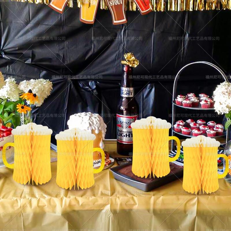 Oktoberfest Honeycomb Ball Decor 8in Paper Table Centerpiece Beer Themed Party