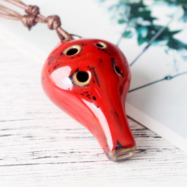 Six-Hole Ceramic Ocarina Leaf Flute - Popular Scenic Spot Souvenir and Musical Toy
