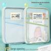 Large Capacity L-Shaped Zippered Nylon Mesh File Bag for Students