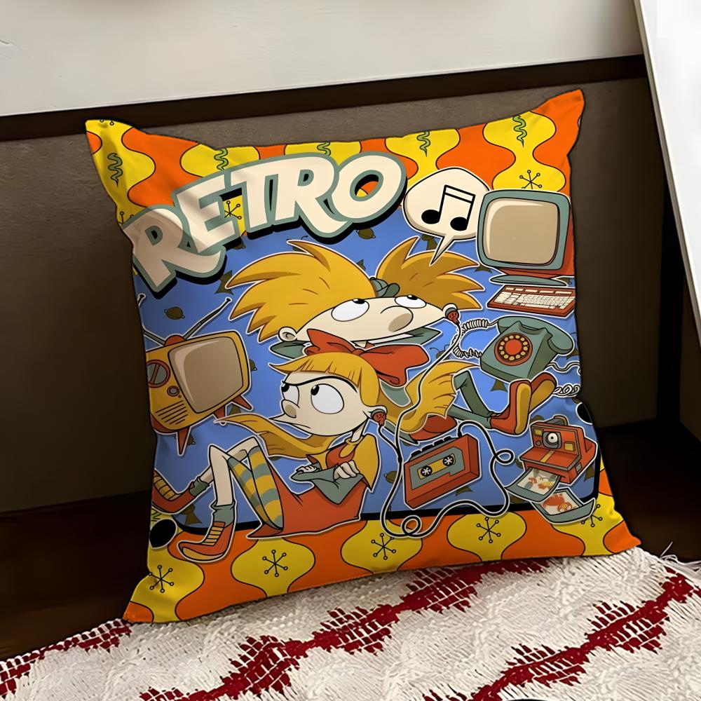 Anime HHey AArnold Cushion Cover Reversible Soft Durable Pillow Cover Home  Car MultiScene Use for Daily Comfort