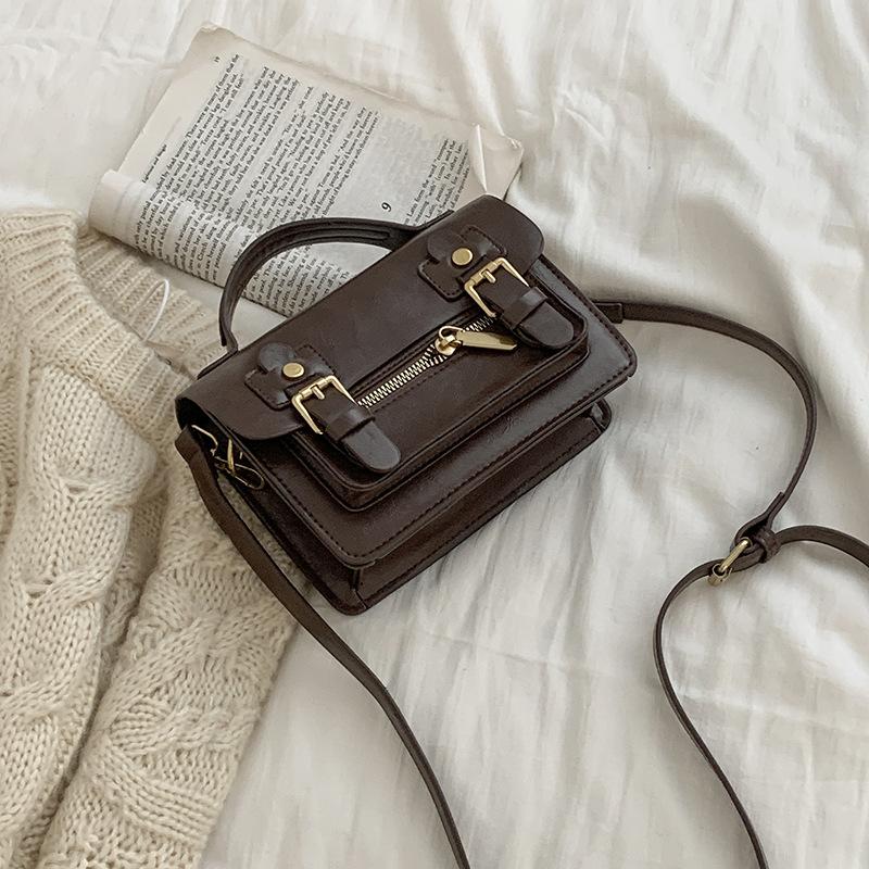Retro Bag Women'Snewest Trendy Fashion Portable Small Square Bag All-Match Ins Shoulder Messenger Bag
