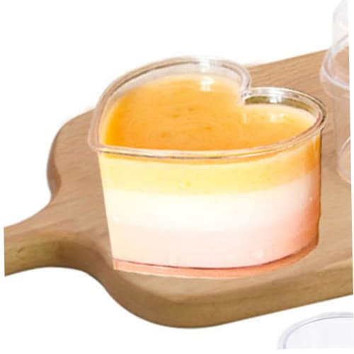 FRCOLOR 10-Piece Heart-Shaped Air Canister with Lid, Cake Container, Dessert, Red, Cake Canister, Portable, Party Tiramisu Canister, Plastic, Transpar