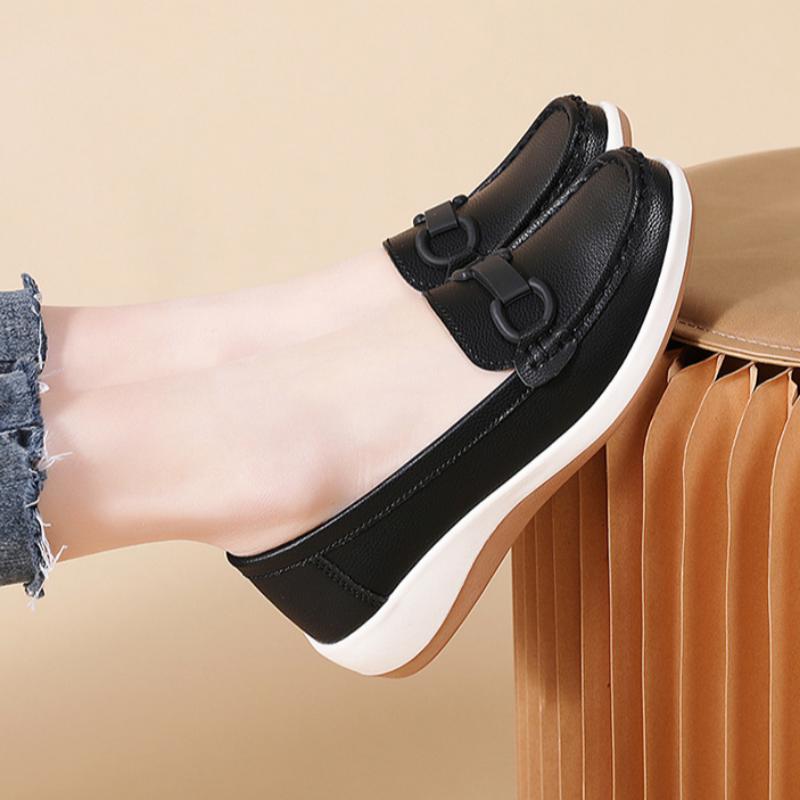 Women's Spring and Autumn Shoes, Casual Shoes for Middle-aged and Non-slip Thick-soled Shoes, Ladies' Loafers, Versatile Fashion Shoes