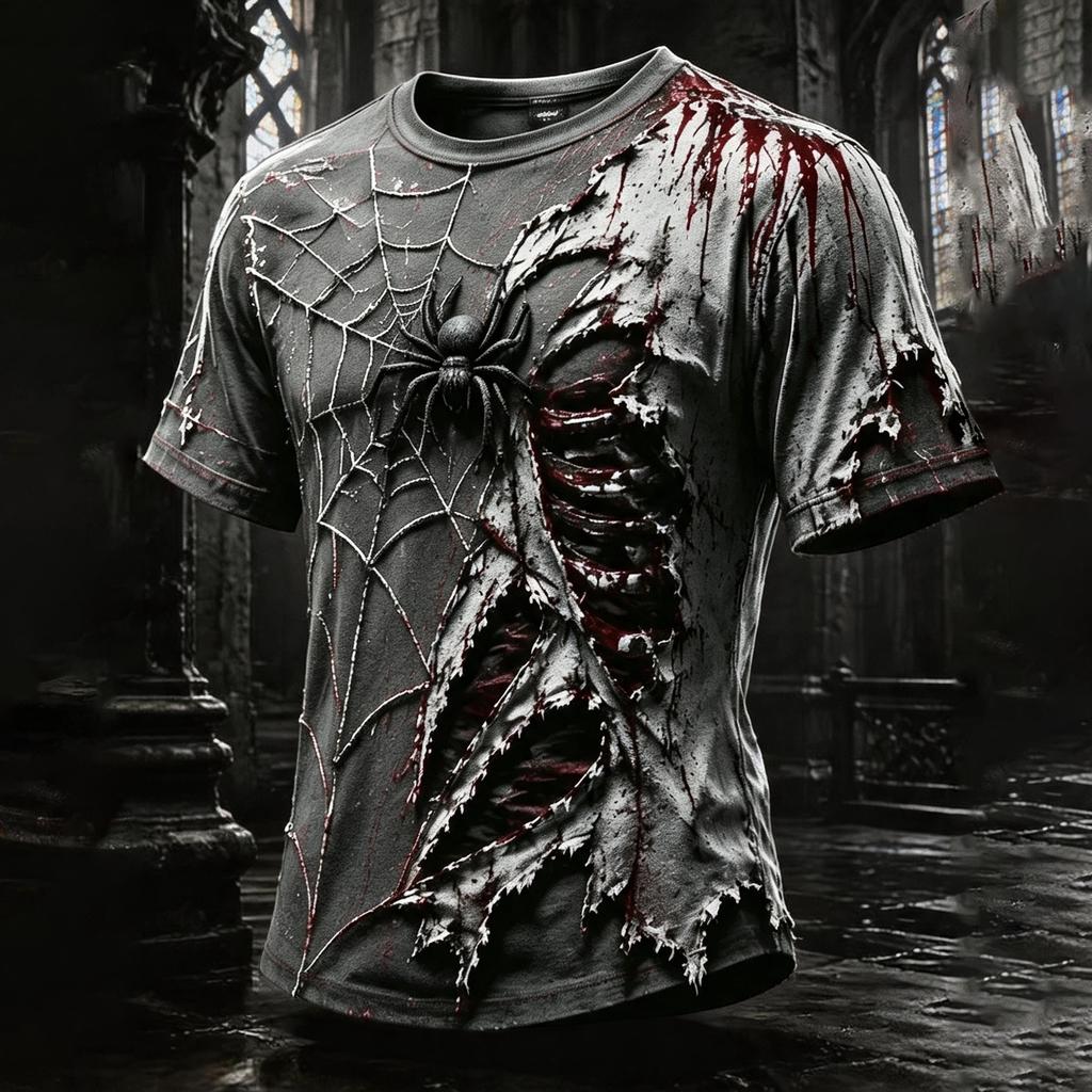 Men's Halloween Print Neck T-Shirt