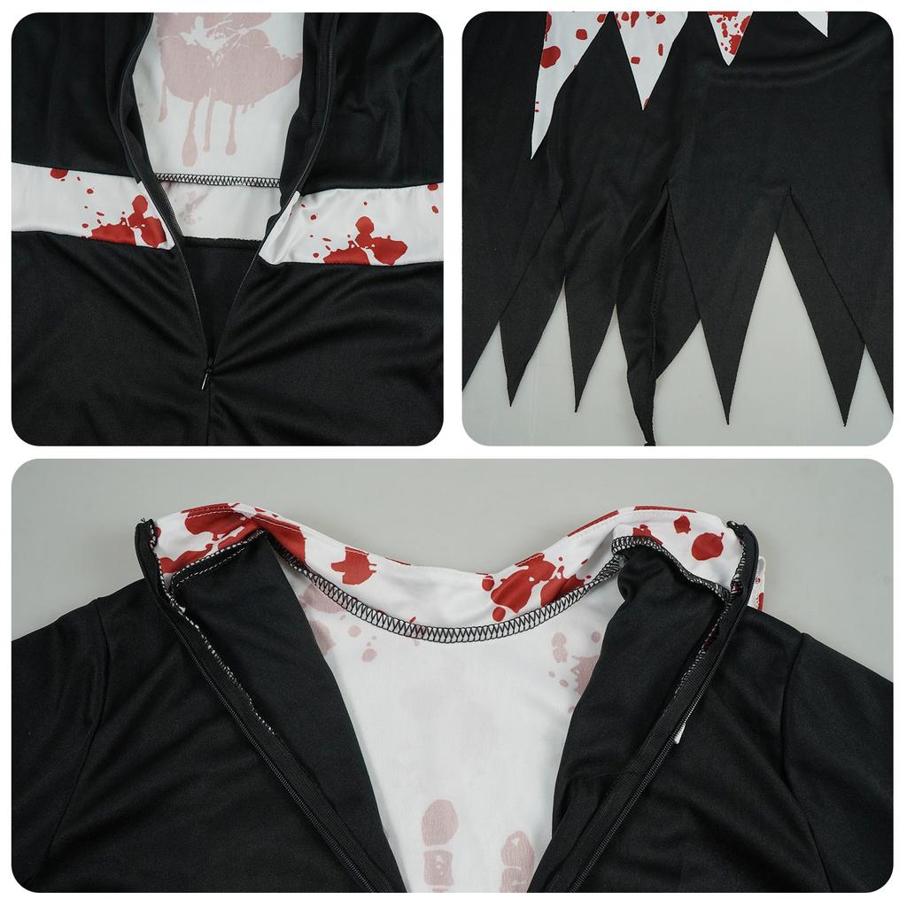 Bloody Zombie Nun Cosplay Dress, Horror Stained Nun Outfit Halloween Stage Wear