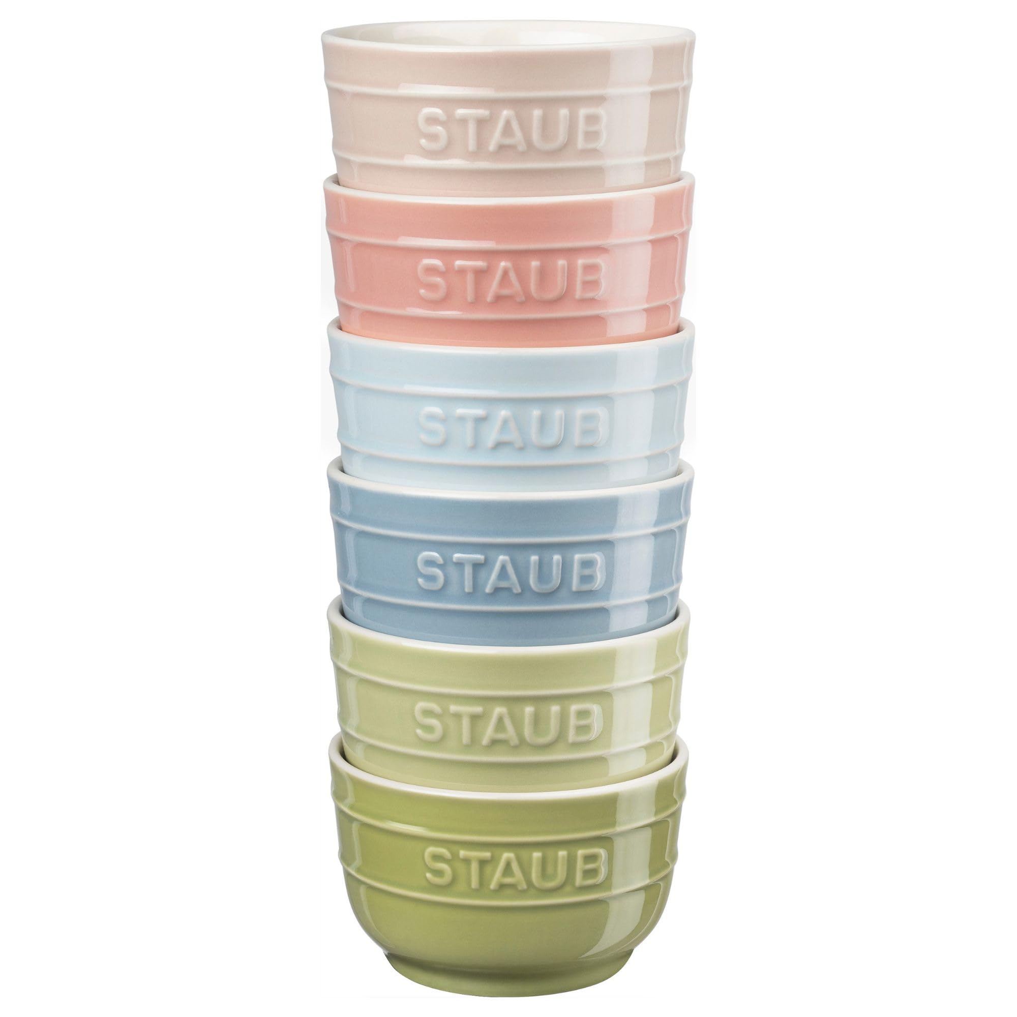 Staub Round 9cm Set Macaron Ceramic Small Bowl Set Microwave Safe Japanese  Ramkin 6-Piece Mix  [Official Retailer] Z1035-402