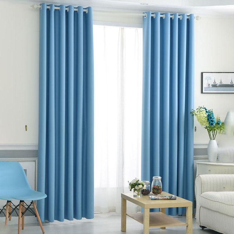 Modern Darkening Blackout Curtains Room High Density Weave Solid Color Simple Design For Bedroom Living Room