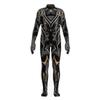 Black Panther Movie Cosplay Jumpsuit with Integrated Gloves for Halloween