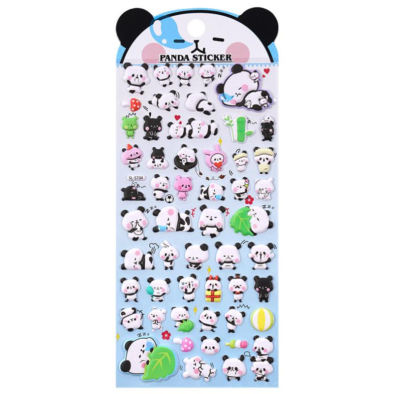 3D Panda Stickers, DIY Materials for Children's Handcraft, Post-it Notes, Stationery, Decorative Stickers, Children's Gifts