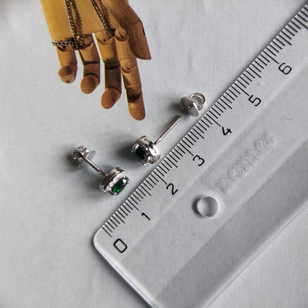 Серебряные серьги с изумрудом nano 1.43ct (2205395)